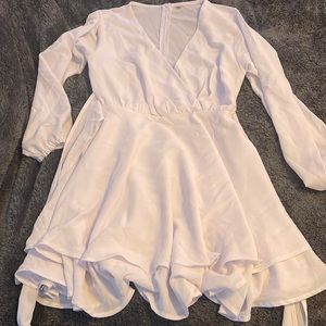 White long sleeve dress.